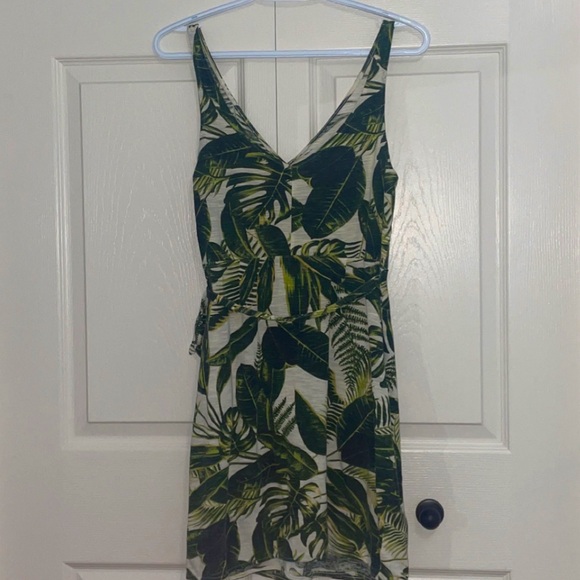 H&M US XS | Tropical Leaf Print Mini Dress - Picture 2 of 3